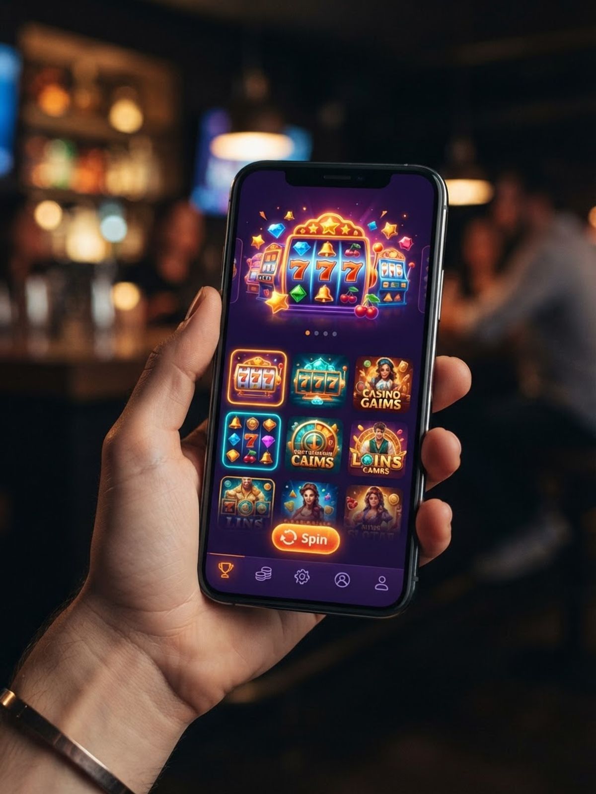 Smartphone showing Lucky8 mobile casino app